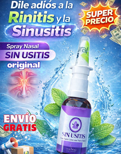 Sinusitis Spray + Elimina La Congestión Nasal y síntomas de Rinitis y Sinusitis