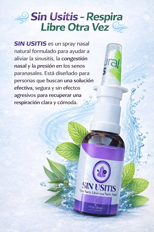 Sinusitis Spray + Elimina La Congestión Nasal y síntomas de Rinitis y Sinusitis