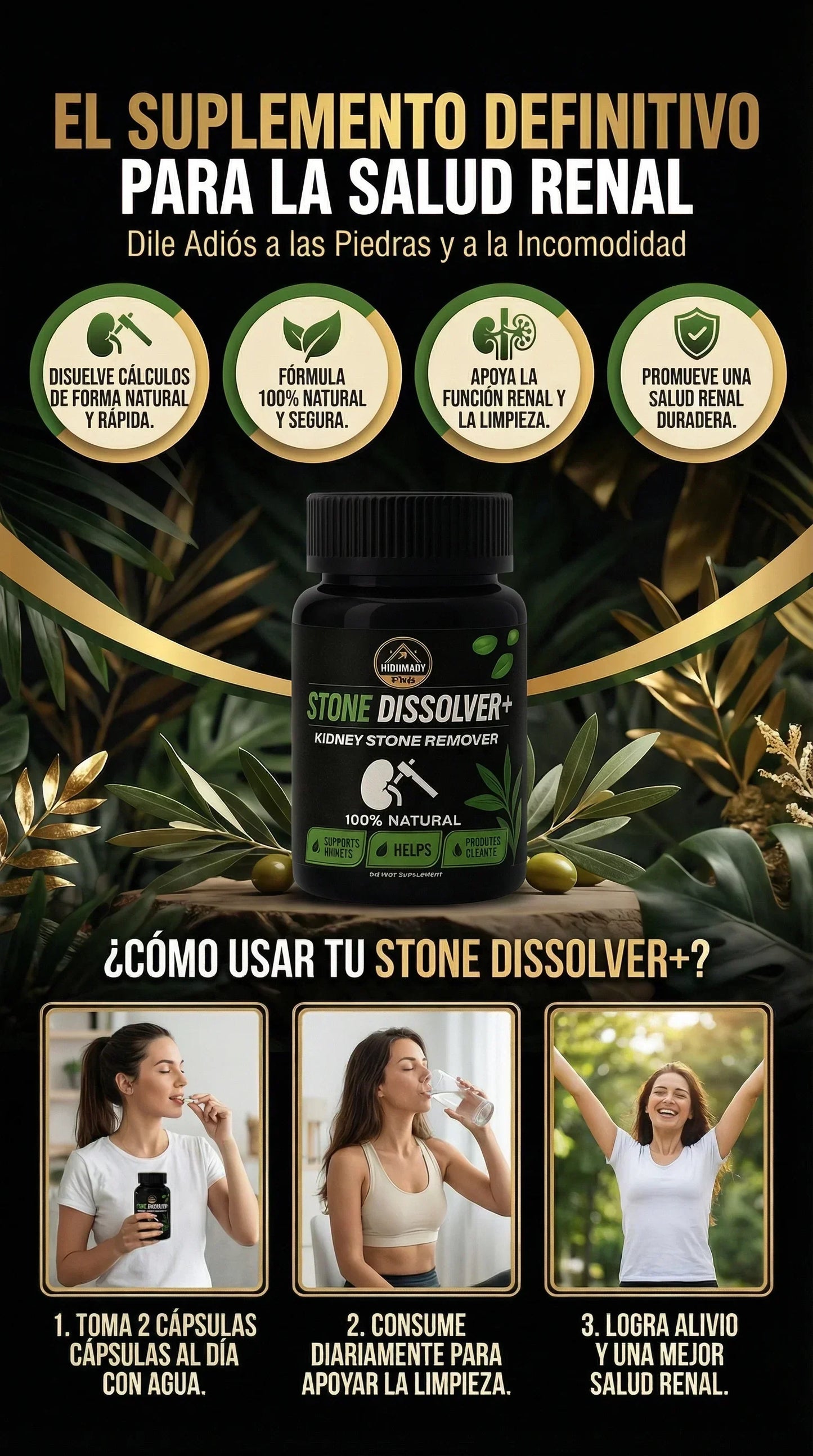 STONE DISSOLVER™ - Disuelve Cálculos, Alivia Dolor y Mejora el Flujo Urinario